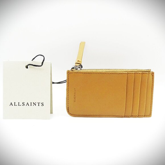 ALLSAINTS Marlborough Genuine Tan Brown Leather Wallet - Picture 1 of 6
